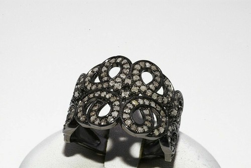 $1,100 1.00CT NATURAL ROUND CUT DIAMOND CLUSTER SILVER RING SIZE 7.5 - Picture 5 of 8