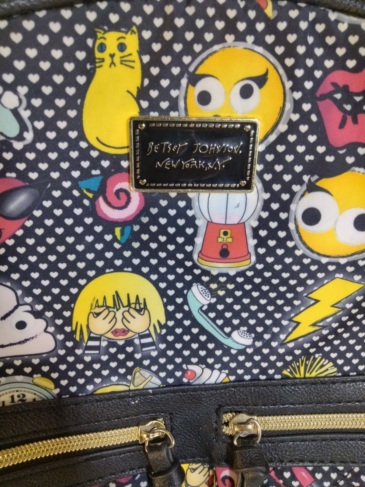 Betsey Johnson Black Mini Backpack Emoji Women's bag … Gem