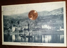 Vintage postcard landscapes Italy Lombardy Bergamo Spinone dei Castelli Lago