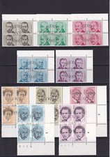 Schweiz, 10 Viererblöcke vom Seitenrand, 2 Sätze mit zentralem Ersttagsstempel