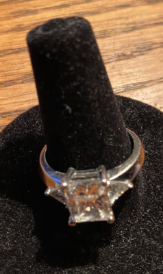 Ring Sterlingsilber und Zirkonium Größe 7 Laborgefertigt