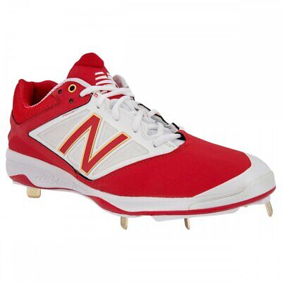 white and red new balance cleats
