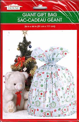 New Christmas House Giant Gift Presents Bag w Tag 36'' x 44'' ~ Joy (Qty 1)