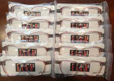 Vintage 10 Pc. ELAN 4002 Red 54/14 Women's Plastic Eyeglass Frame Lot NOS 333