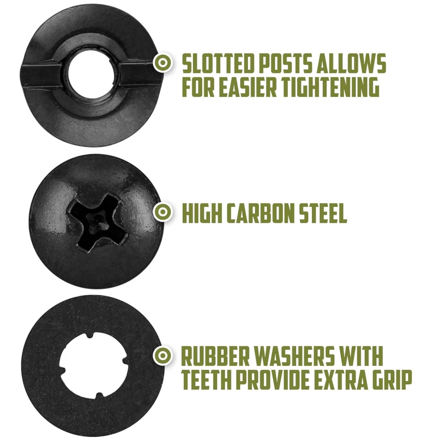 12 juegos de tornillos Chicago negros para fundas de cuero Kydex fundas de cuchillo de 1/4 pulgada Foto 3 de 4