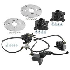 Hydraulic Front Twin Brake Caliper Rotor Wheel Hubs DIY Go Kart ATV UTV QuadBike
