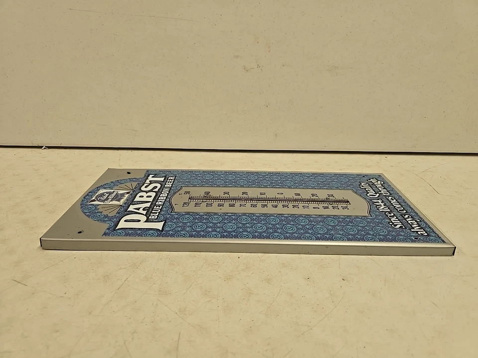 Vintage 20" Embossed Tin Pabst Blue Ribbon PBR Beer Thermometer - Image 4 of 4