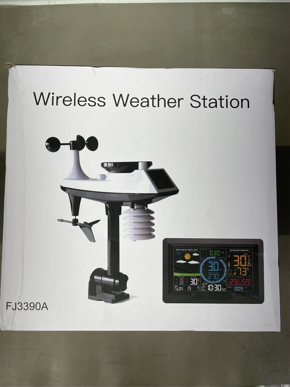 With Outdoor Sensor, 10-in-1 Wind Speed And Rain Gauge,