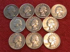 Lot 6- 10 Washington Silver Quarters 90% Silver 1964 and Older
