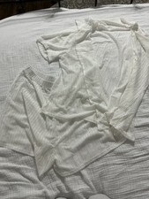 Women  s 2 Piece Set Swim Beach Cover Up Shorts White Sheer Size 3XL Plus New