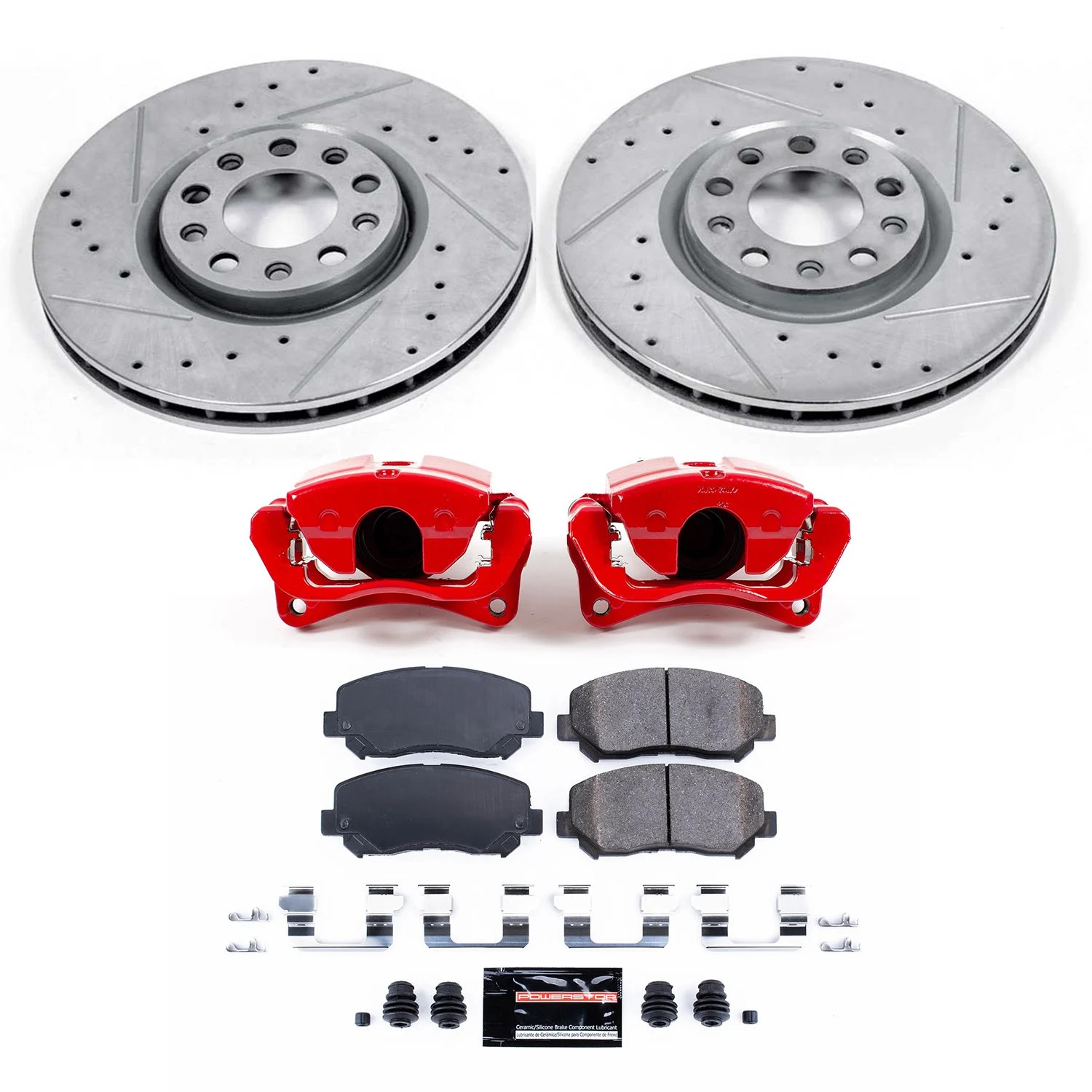 Power Stop KC6372 1 CLICK KIT W/CALIPERS FRONT 2013-2014 DODGE DART/