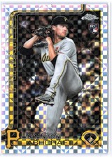 Braxton Ashcraft (RC) Rookie Card X-Fractors 2025 Topps Chrome Update Pirates. rookie card picture