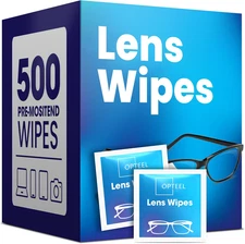 Lens Wipes for Eyeglasses - Pre-Moistened Eyeglass Lens Cleaning Wipes - 500 Len