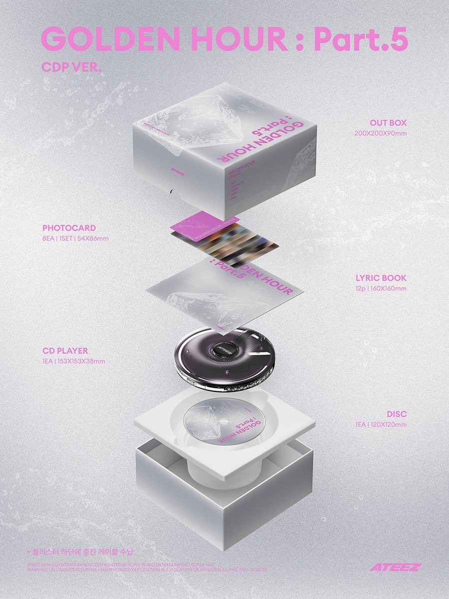 ATEEZ GOLDEN HOUR:PART.5 14th Mini Album CDP Ver/CD+CD Player+Book