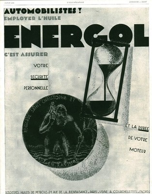 Werbung altes Auto Öl Energol 1928 aus Zeitschrift M Dénonain