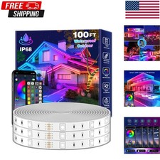 100FT RGB LED Strip Rope Lights, App  Remote Control, Flexible Waterproof L