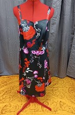Lane Bryant Sleeveless Floral Satin Dress With A Sweetheart Neckline Size 14