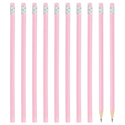24 Pack Round Pencils HB Graphite Pencils with Eraser Wood Pencils Light Pink