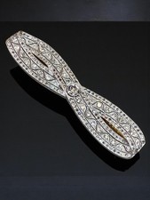 JOHN W. CHARLTON Edwardian Platinum Old European Mine Cut Diamond Bow Brooch