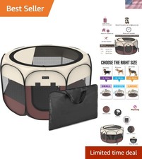 Portable Pet Playpen Puppy Pen Dog Tent Cat Playpen  8-Panel Indoor/Outdoor ...