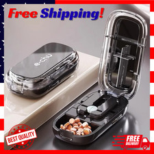New Quartering Pill Cutter Storage Box Portable Drug Tablet Medicine Dustproof D