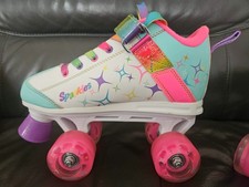 RDS Sparkle Girls Light Up Wheel White / Rainbow Skates us 4