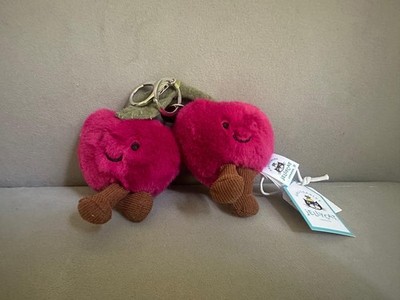 Jellycat Plush Fruit Bag Charm Keychain Pair Pink Red Soft Toy Collectible