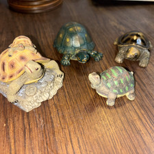 Tortoise Turtle Figurines Set Resin Realistic Collectible Animal Decor