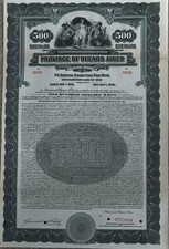 PROVINCE OF BUENOS AIRES - 1926 SPECIMEN GOLD BOND - $500 / &pound;102 - ABCo Printer