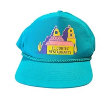 Vintage 90 Trucker Hat Turquoise El Cortez Restaurants Four Seasons Logo Rope De