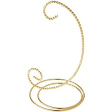 7.5 Inch Small Scroll Gold-Toned Ornament Stand for Holiday Home Display