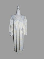 Vintage Lady Manhattan Nightgown Baby Blue Lace Trim USA Made Loungewear Sz L