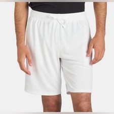    Athletic Works Men's white jersey Active Mesh Shorts, 9" Inseam Size large