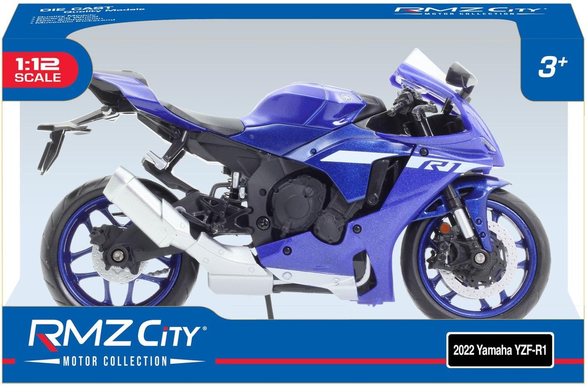 Yamaha YZF-R1 モデルキット 1:12 Diecast Motorcycle 1/12 2022 Yamaha YZF-R1 Blue Finished