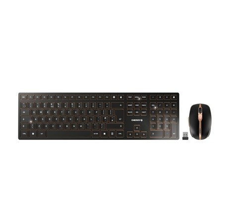 CHERRY DW 9100 SLIM, Wireless Desktop Set, UK Layout (QWERTY), Bluetooth & 2.4 G