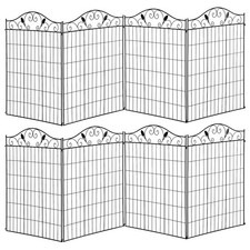 Outsunny Decorative Garden Fence, 8 Panels Metal Border Edging for Landscaping