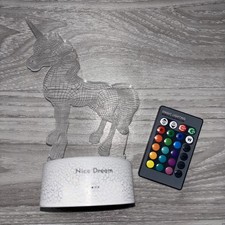Unicorn 3D Night Light, Unicorn Toy Gift Night Lamp for Kids, 16 Colors Change