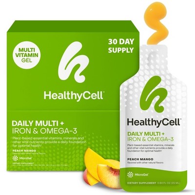 Vegan Daily Multivitamin Liquid Supplement with Iron and Omega-3, 25+ Essenti...