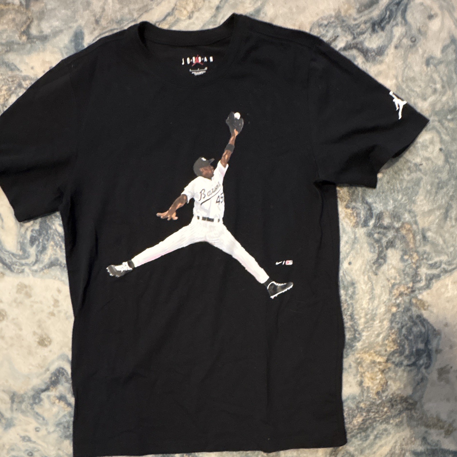 Jordan Jumpman Black Logo Graphic Short Sleeve Crew Neck T-Shirt Men’s L