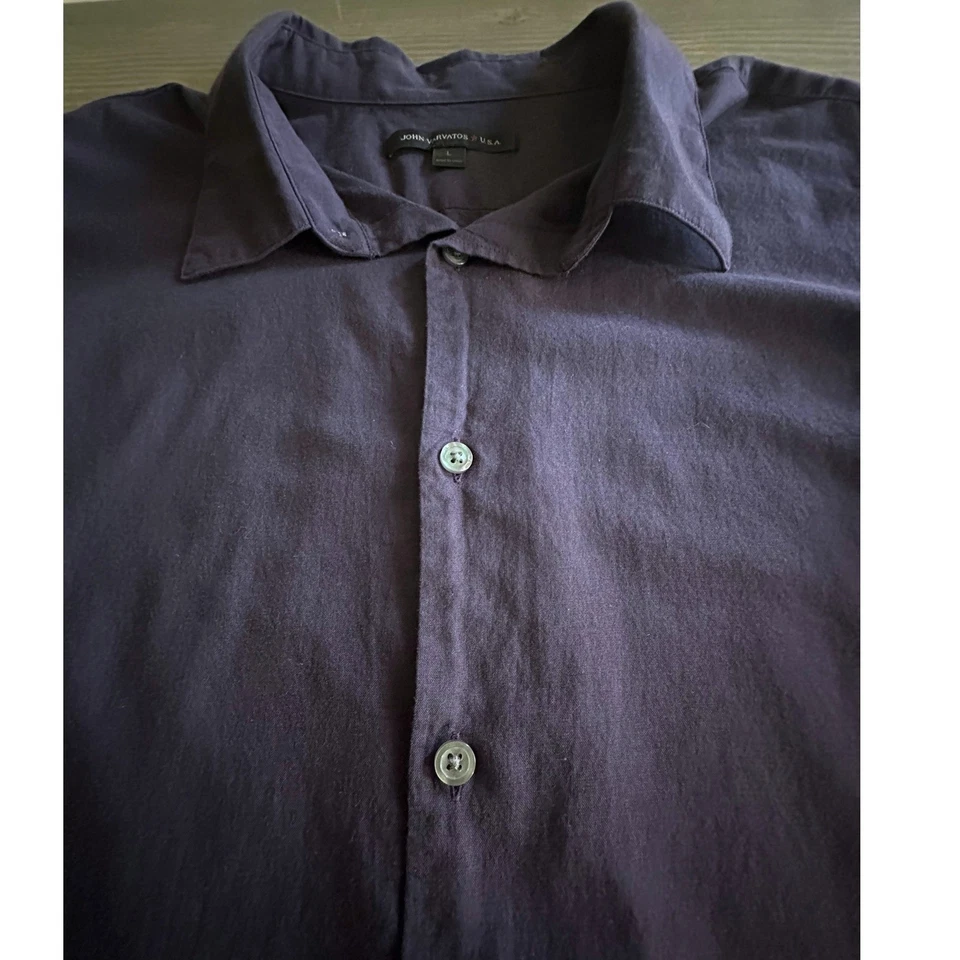 Camisa de vestir John Varvatos EE. UU. Para hombre con botones púrpura oscuro manga larga talla L Foto 2 de 4