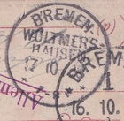 78483) BREMEN-WOLTMERSHAUSEN Good Stamp 1898 on Italy Postcard
