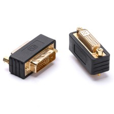 2 Pack DVI-D Male to DVI-I Female Port Saver Adapter Gold Plated Connector