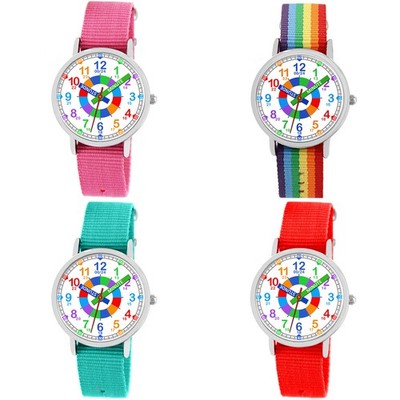 Mädchen Lernuhr Kinder Armbanduhr wasserdicht Geschenk Einschulung türkis rosa