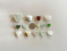 Genuine Beach Sea Glass Perfectly Heart-shaped Beautiful Colors Surf-tumbled