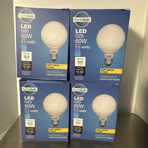 4 EcoSmart 60W Equivalent G25 Dimmable Bendy Filament LED Light Bulb Soft White