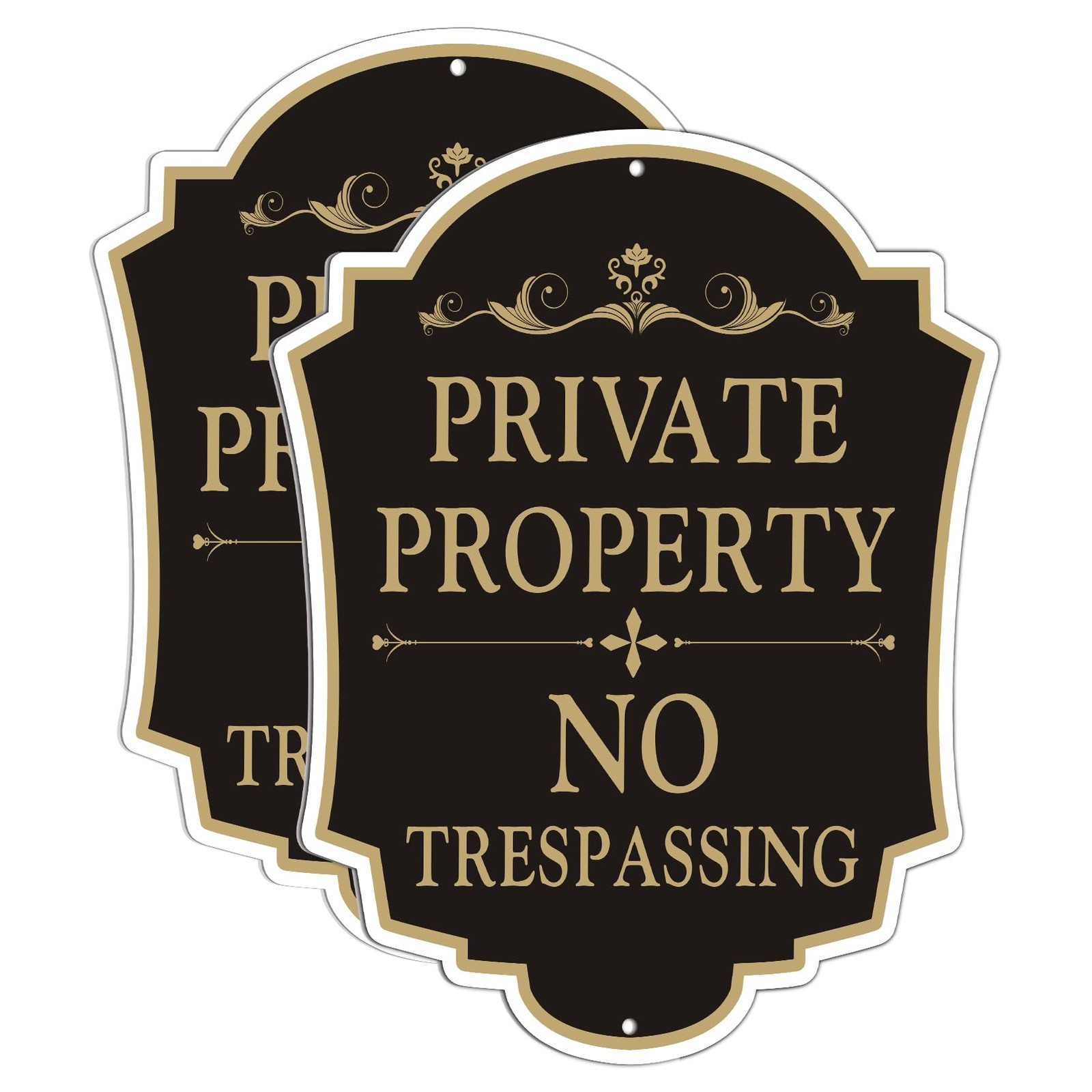 2 Pack Private Property No Trespassing Sign, 12x10 Inch Aluminum Metal Sign, ...