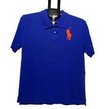Polo Ralph Lauren Youth XL Blue Big Pony Polo Shirt Streetwear Preppy Classic