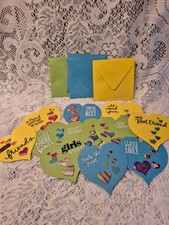 Lot of 11 Handmade cards in shape of Heart w/Matching Envelopes Blank Inside