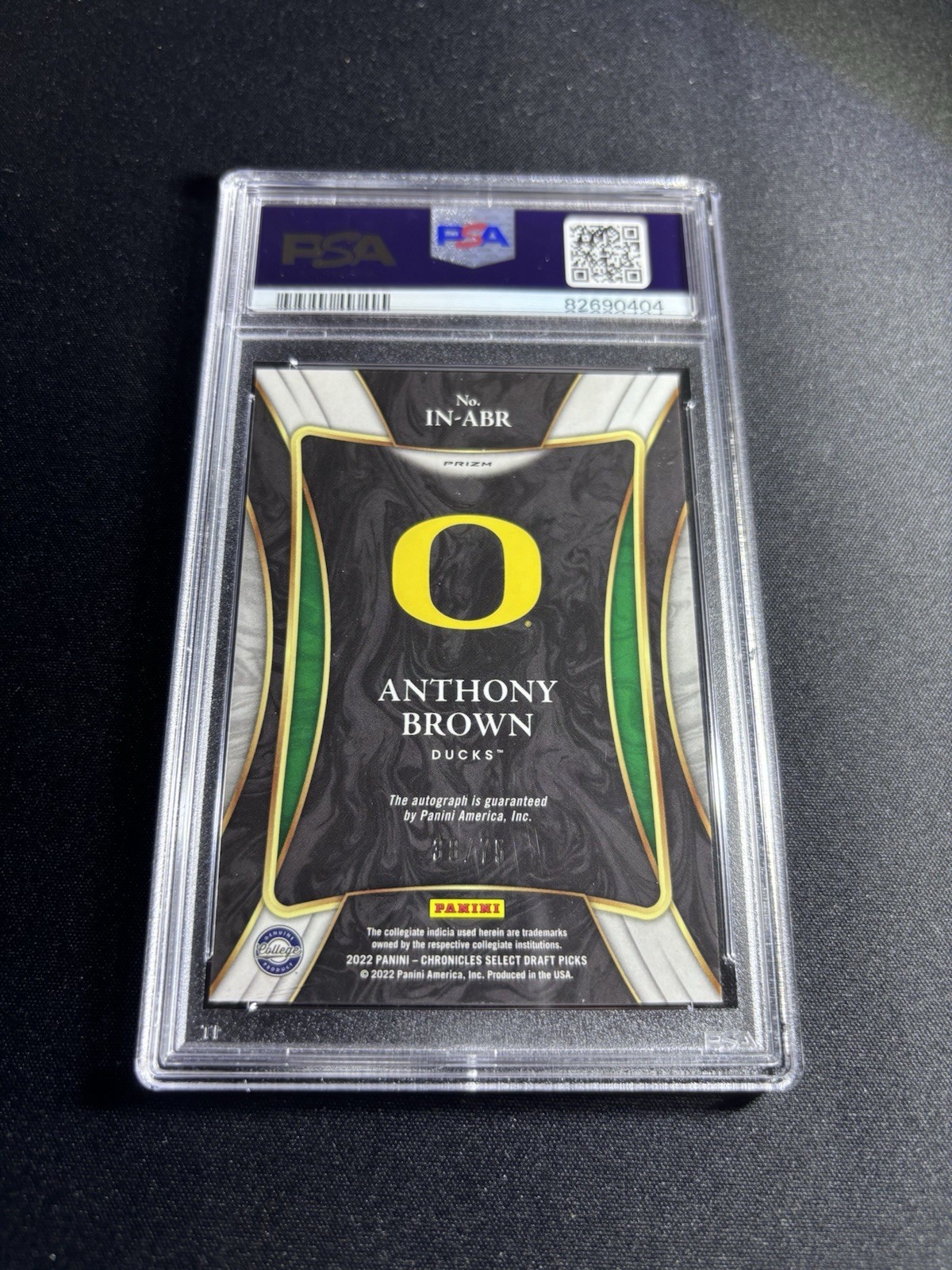 2022 Chronicles Anthony Brown Jr Draft Picks In Flight Red Auto /75 PSA 10 view 2