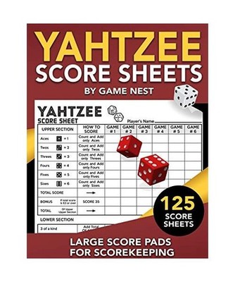Yahtzee Score Sheets: 125 Large Score Pads for Scorekeeping | 8.5'' x 11'' Yahtzee